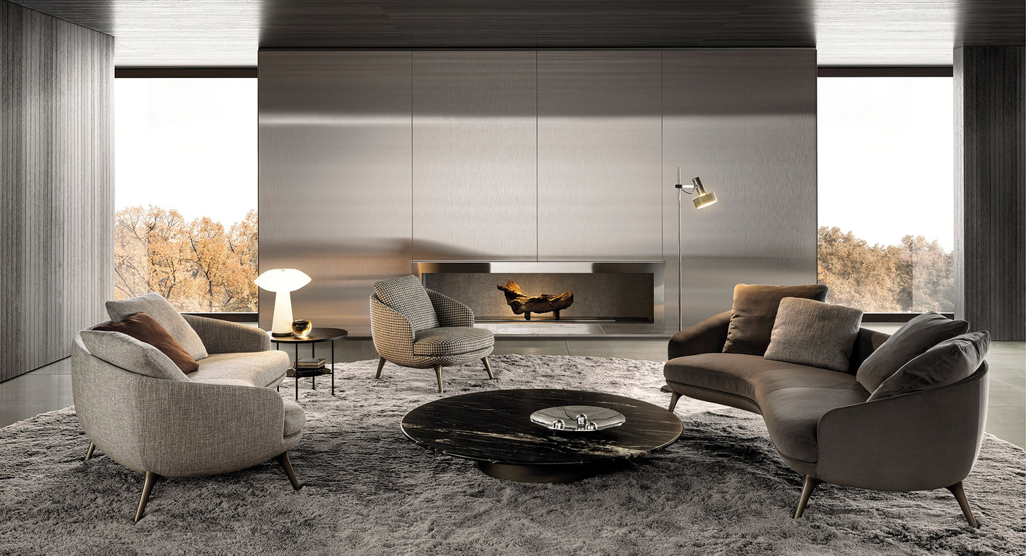 minotti - raphael angled sofa pewter leg