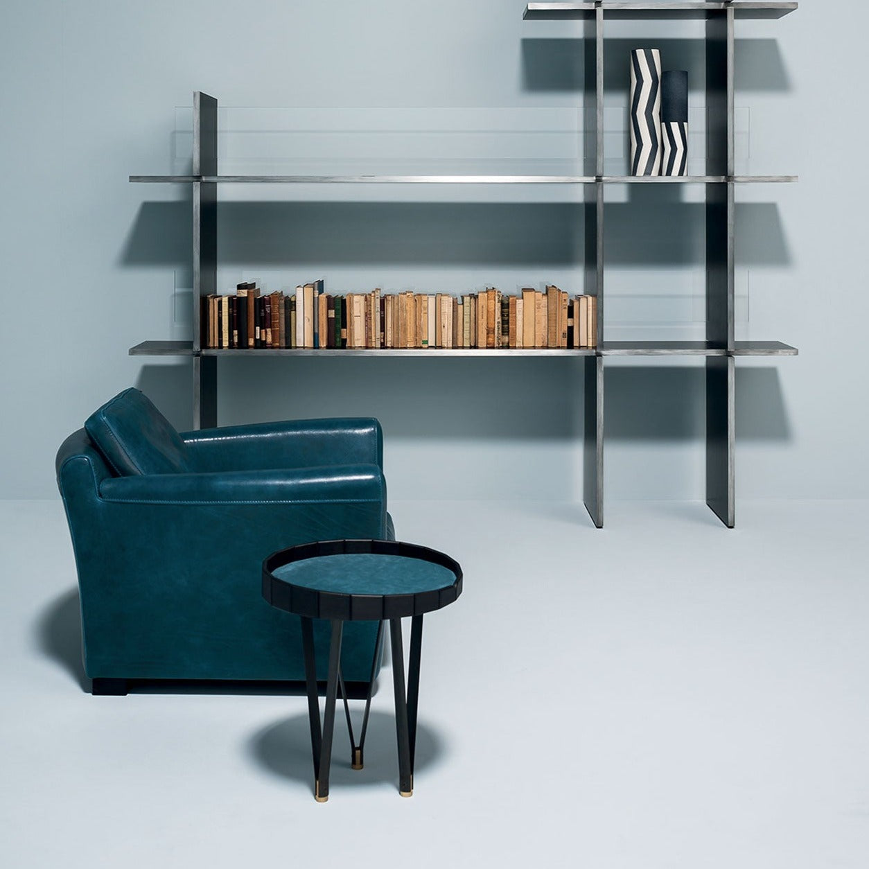 baxter - ninfea night table with leather top right fx