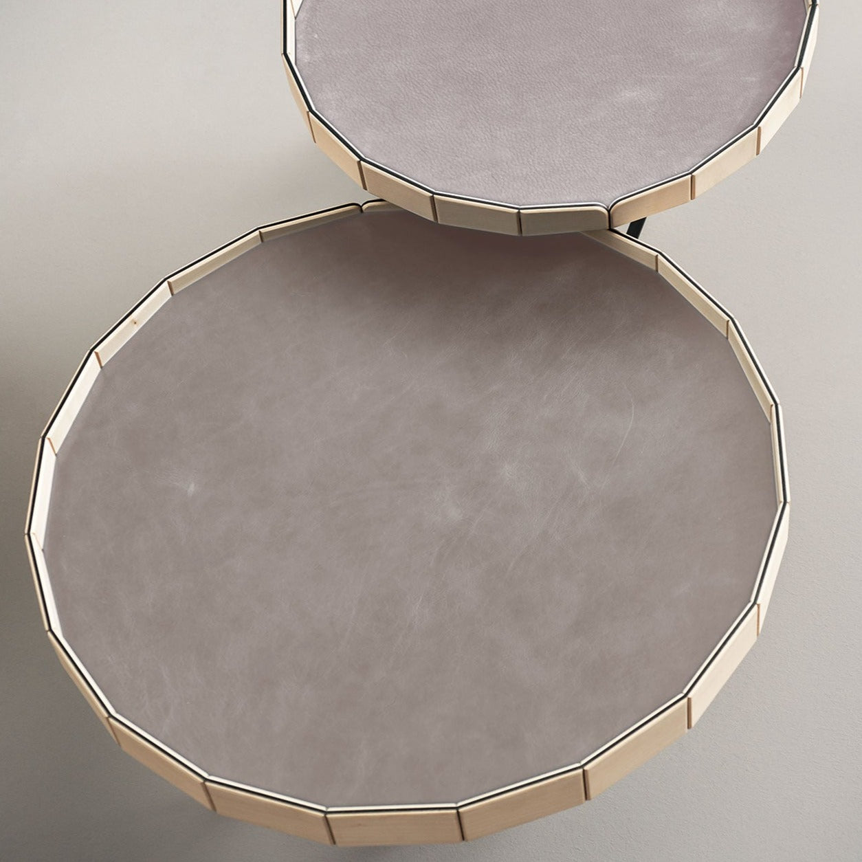 baxter - ninfea night table with leather top right fx