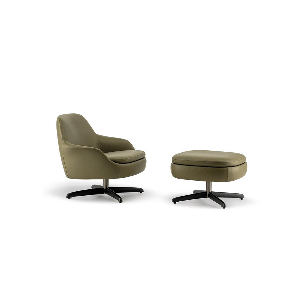minotti - sendai lou.armch swiv.base can.l.b