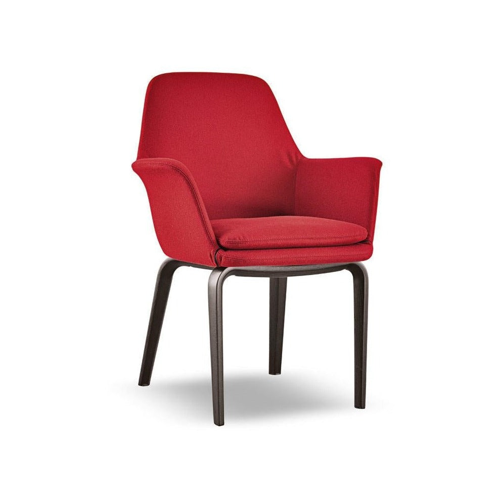 MINOTTI YORK LITTLE ARMCHAIR-LEGS TOBACCOSTAINED CORTECCIA