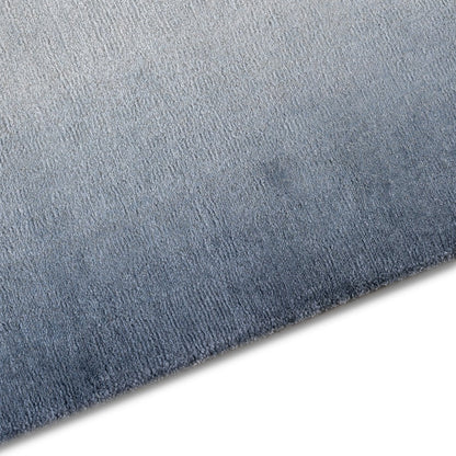 the rug company - bamboo & wool border blue