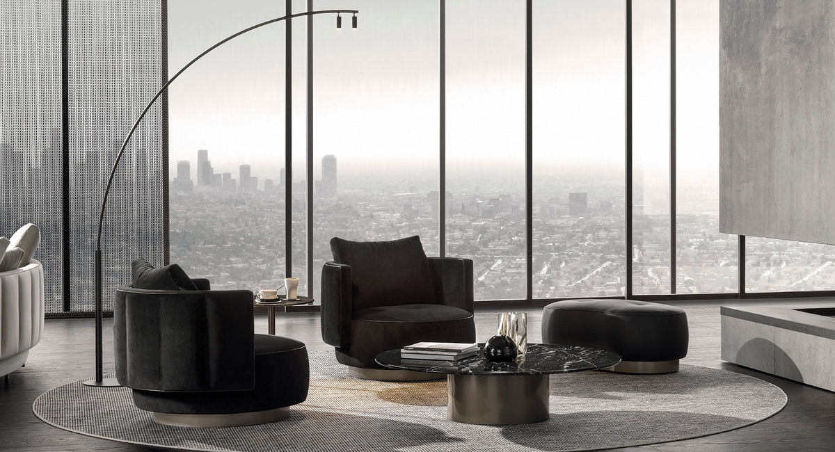 Minotti - torii bold medium armchair swivel – Gallery Design